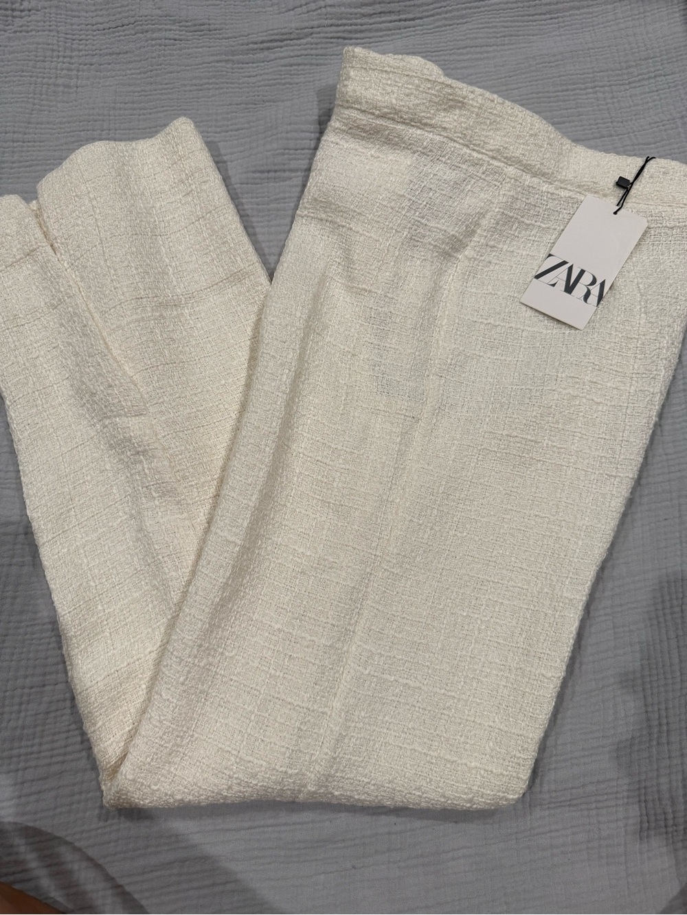 ZARA Cream Textured Pants
